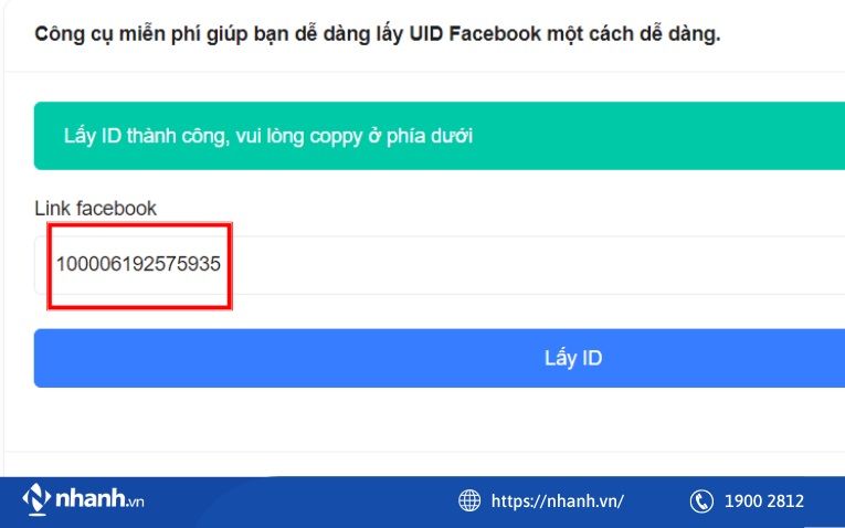 Bước 4: Lưu lại ID